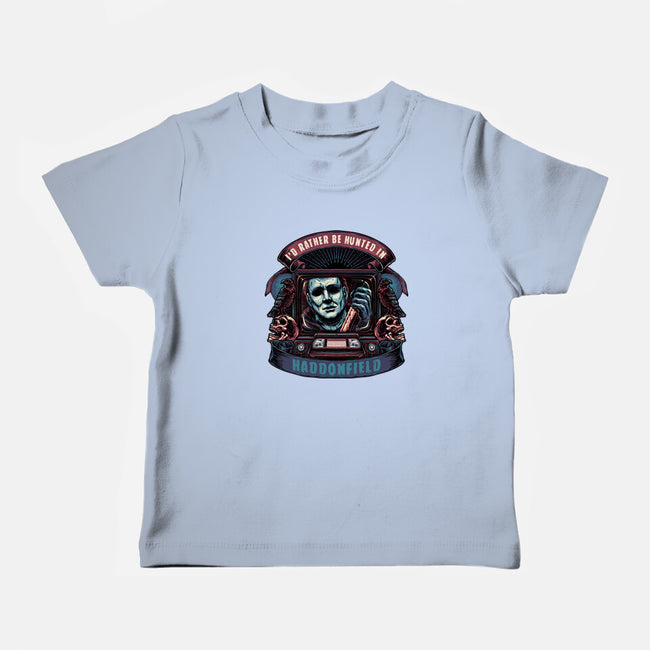 Hunted In Haddonfield-Baby-Basic-Tee-glitchygorilla