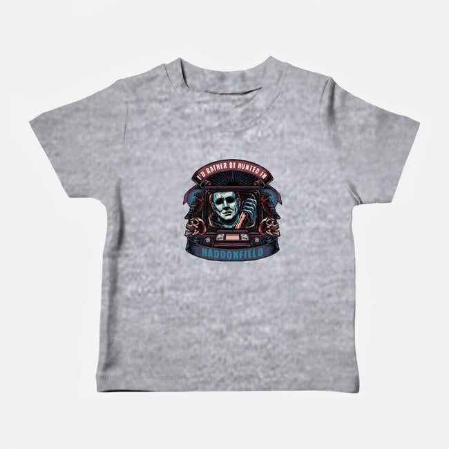 Hunted In Haddonfield-Baby-Basic-Tee-glitchygorilla