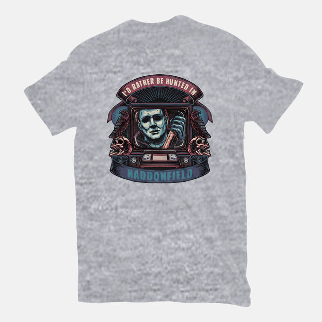 Hunted In Haddonfield-Womens-Fitted-Tee-glitchygorilla