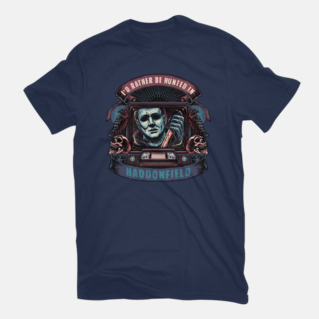 Hunted In Haddonfield-Unisex-Basic-Tee-glitchygorilla