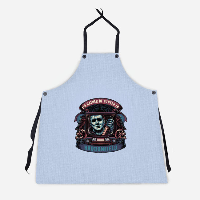 Hunted In Haddonfield-Unisex-Kitchen-Apron-glitchygorilla