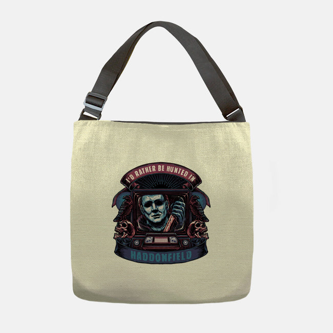 Hunted In Haddonfield-None-Adjustable Tote-Bag-glitchygorilla