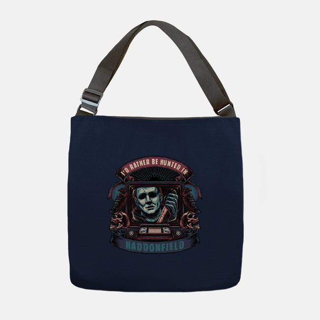 Hunted In Haddonfield-None-Adjustable Tote-Bag-glitchygorilla