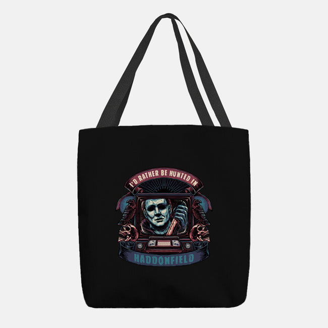 Hunted In Haddonfield-None-Basic Tote-Bag-glitchygorilla