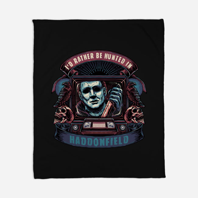 Hunted In Haddonfield-None-Fleece-Blanket-glitchygorilla