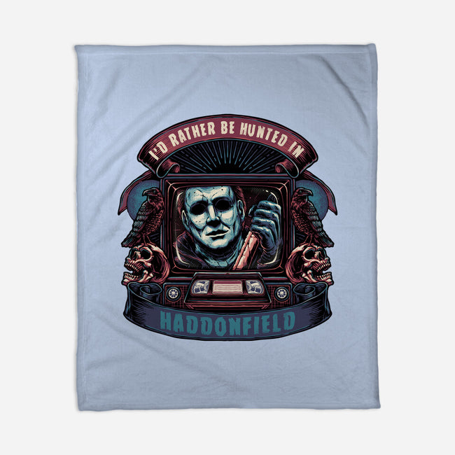 Hunted In Haddonfield-None-Fleece-Blanket-glitchygorilla