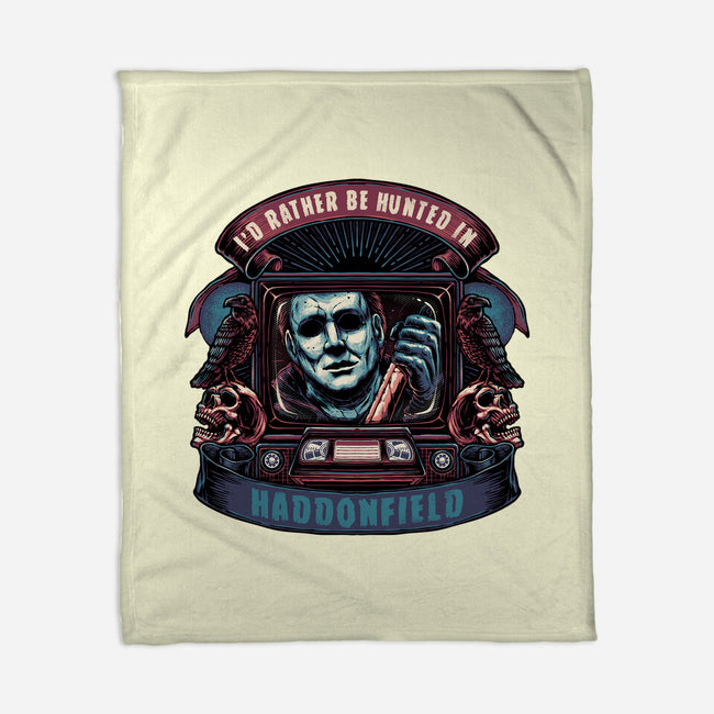 Hunted In Haddonfield-None-Fleece-Blanket-glitchygorilla