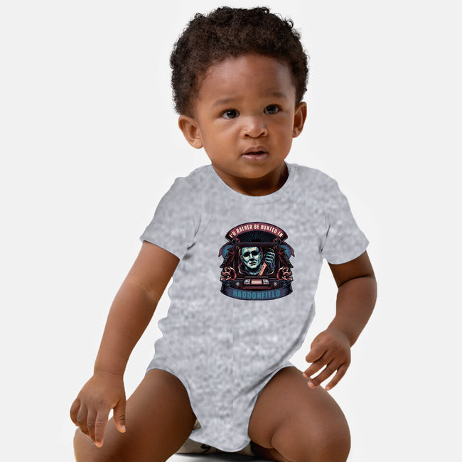 Hunted In Haddonfield-Baby-Basic-Onesie-glitchygorilla