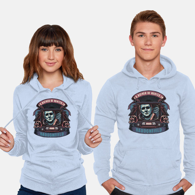 Hunted In Haddonfield-Unisex-Pullover-Sweatshirt-glitchygorilla