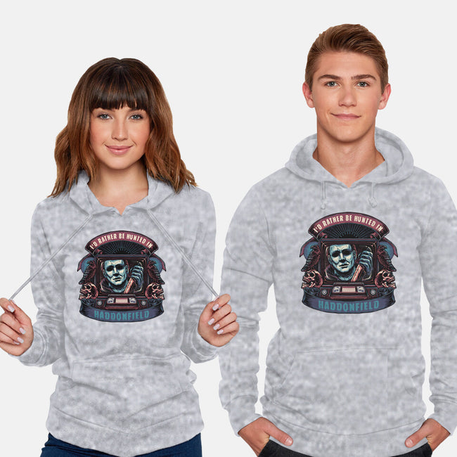 Hunted In Haddonfield-Unisex-Pullover-Sweatshirt-glitchygorilla