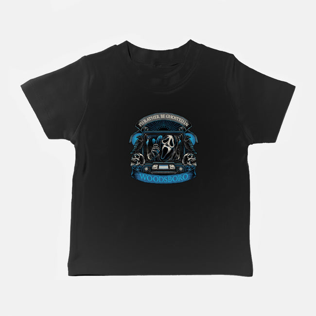 Ghosted In Woodsboro-Baby-Basic-Tee-glitchygorilla
