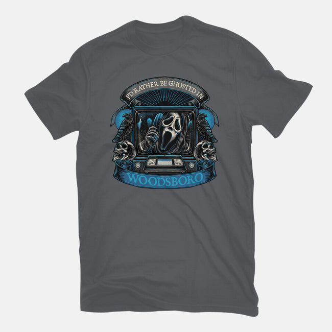 Ghosted In Woodsboro-Unisex-Basic-Tee-glitchygorilla