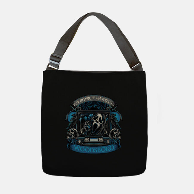 Ghosted In Woodsboro-None-Adjustable Tote-Bag-glitchygorilla