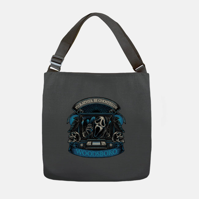 Ghosted In Woodsboro-None-Adjustable Tote-Bag-glitchygorilla