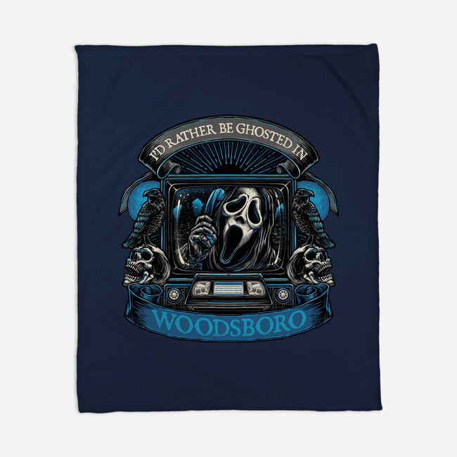 Ghosted In Woodsboro-None-Fleece-Blanket-glitchygorilla