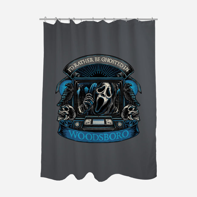 Ghosted In Woodsboro-None-Polyester-Shower Curtain-glitchygorilla