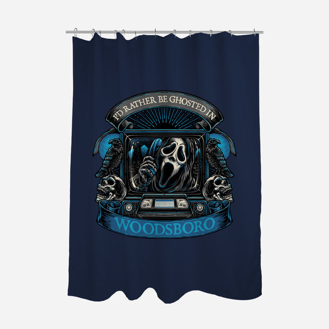Ghosted In Woodsboro-None-Polyester-Shower Curtain-glitchygorilla