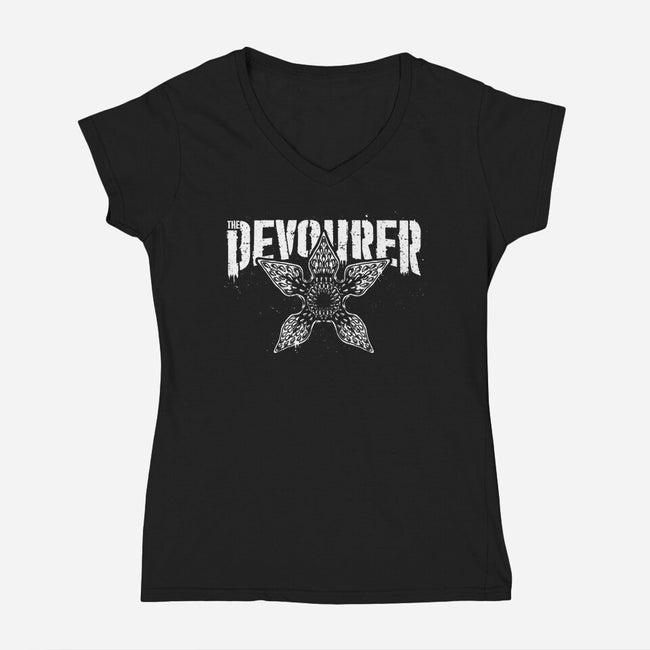 The Devourer-Womens-V-Neck-Tee-Studio Mootant