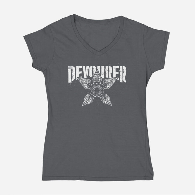 The Devourer-Womens-V-Neck-Tee-Studio Mootant