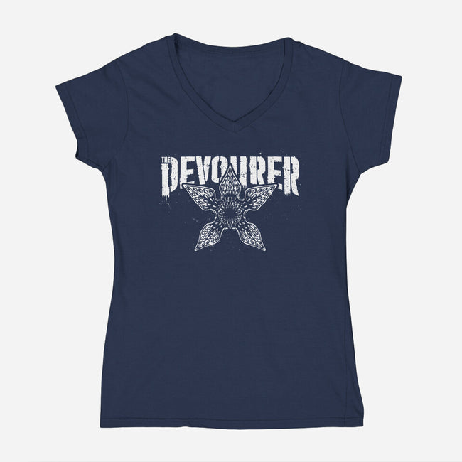 The Devourer-Womens-V-Neck-Tee-Studio Mootant