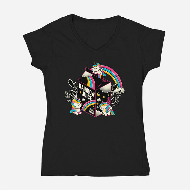 Rainbow Juice-Womens-V-Neck-Tee-tobefonseca