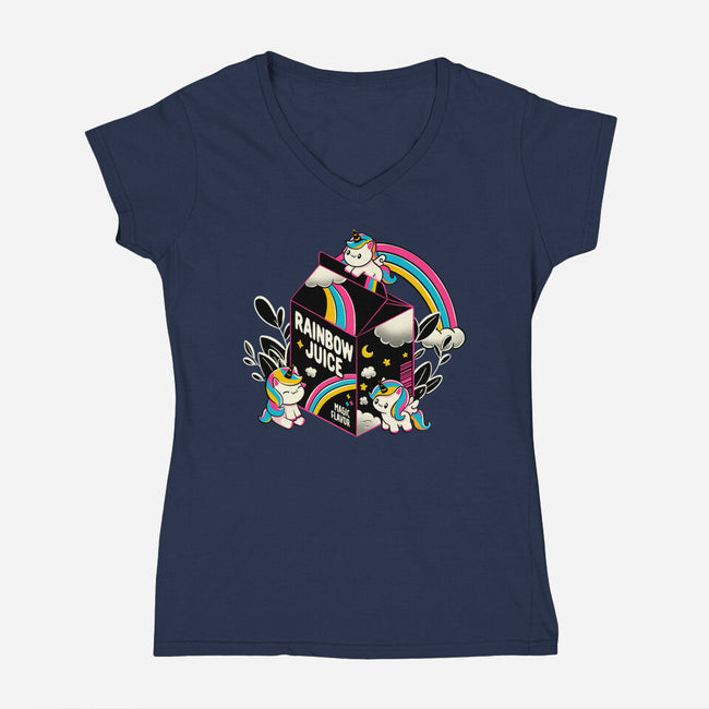 Rainbow Juice-Womens-V-Neck-Tee-tobefonseca