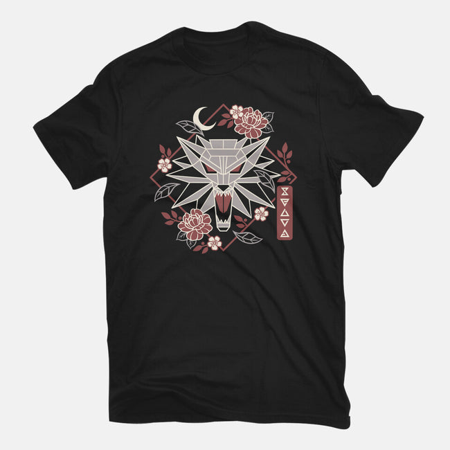 Geometric Wolf Medallion-Womens-Fitted-Tee-NemiMakeit