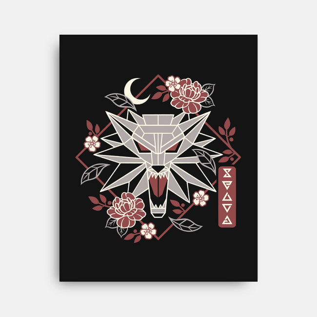 Geometric Wolf Medallion-None-Stretched-Canvas-NemiMakeit
