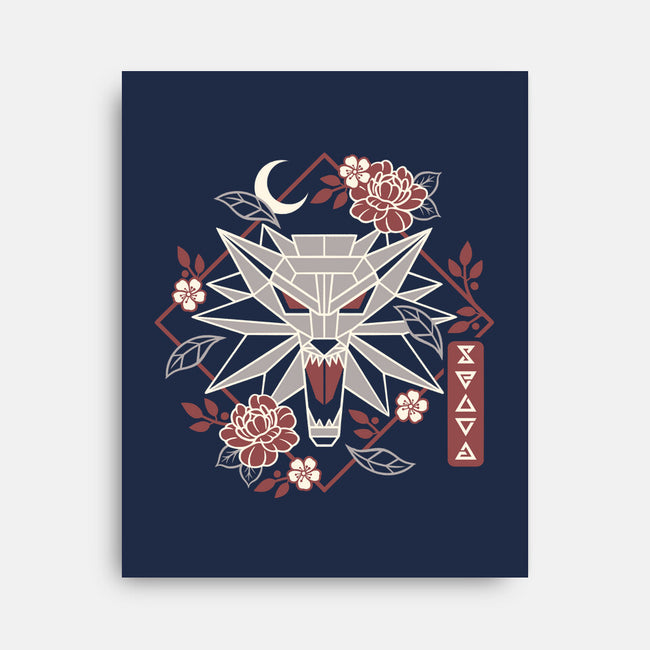 Geometric Wolf Medallion-None-Stretched-Canvas-NemiMakeit