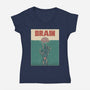 Brain Movie Poster-Womens-V-Neck-Tee-GODZILLARGE