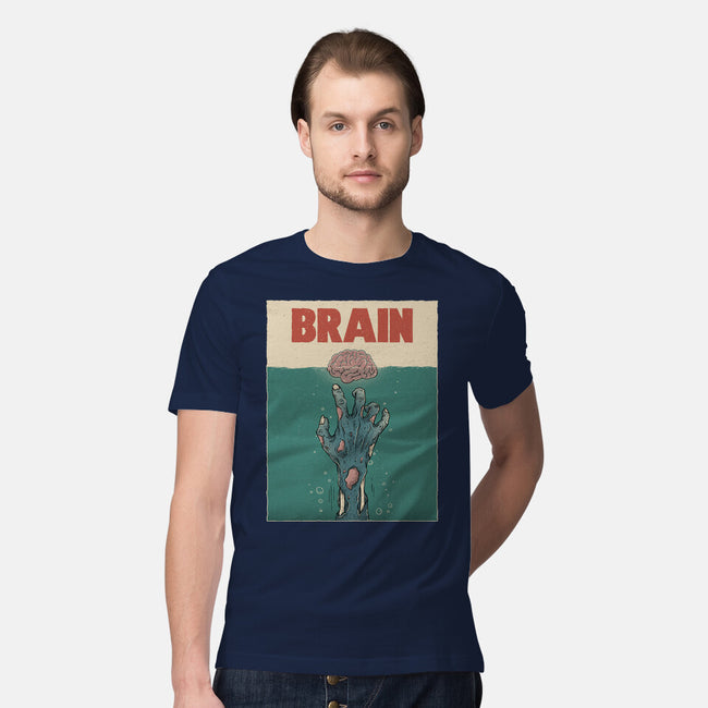 Brain Movie Poster-Mens-Premium-Tee-GODZILLARGE