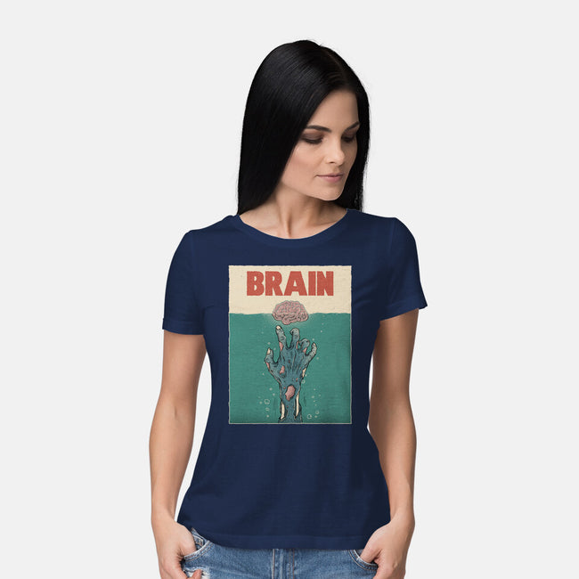 Brain Movie Poster-Womens-Basic-Tee-GODZILLARGE