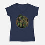 The Force Of Doom-Womens-V-Neck-Tee-glitchygorilla