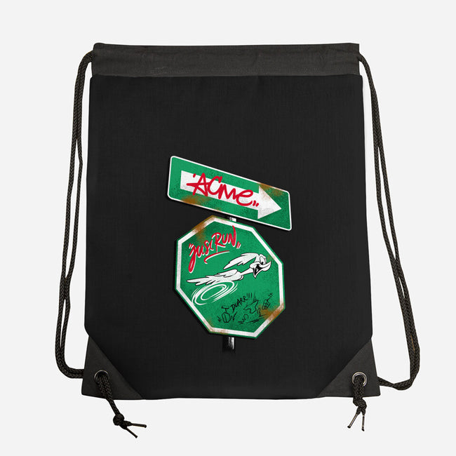 The Runner Sign-None-Drawstring-Bag-spoilerinc