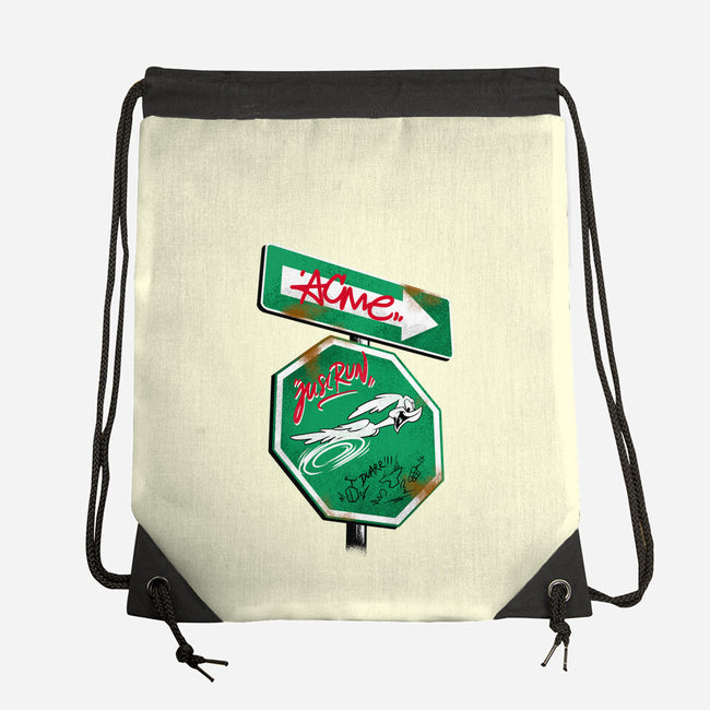 The Runner Sign-None-Drawstring-Bag-spoilerinc