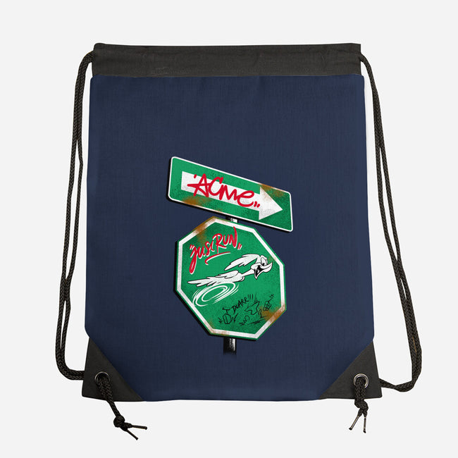 The Runner Sign-None-Drawstring-Bag-spoilerinc