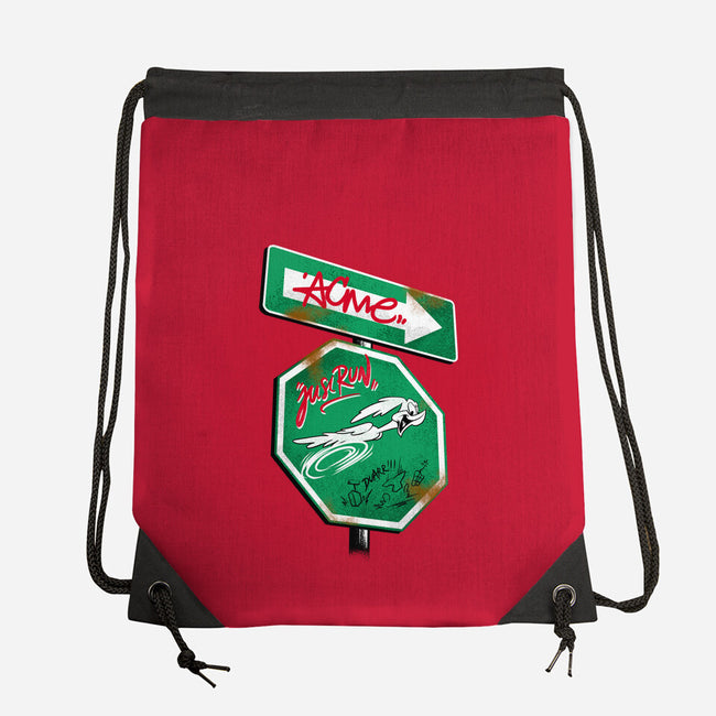The Runner Sign-None-Drawstring-Bag-spoilerinc