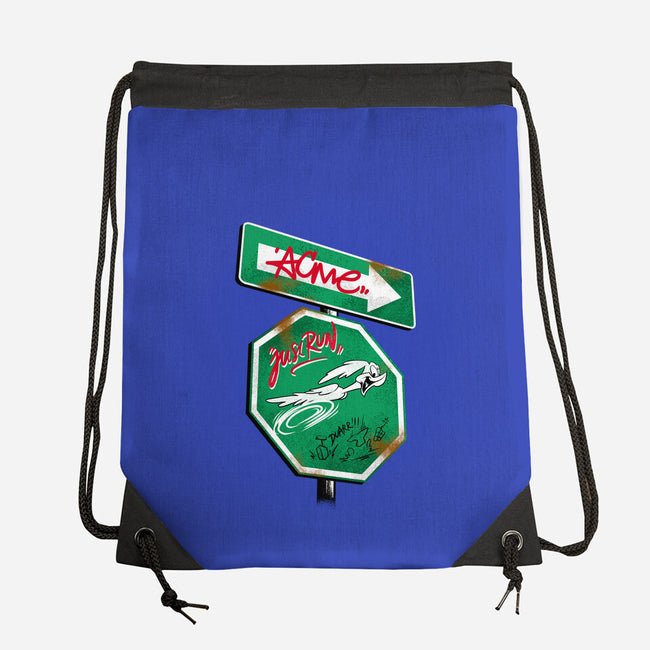 The Runner Sign-None-Drawstring-Bag-spoilerinc