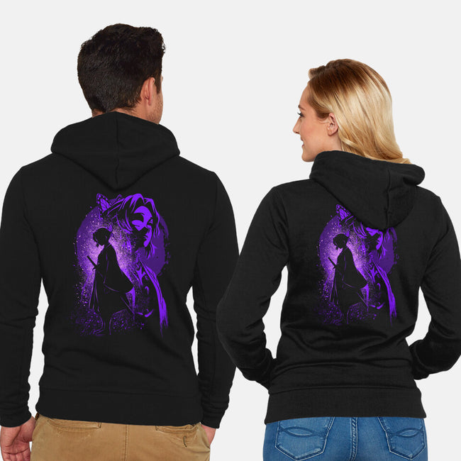 Shinobu Silhouette-Unisex-Zip-Up-Sweatshirt-Badbone Collections