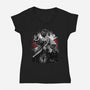 Cop Zombie Hunter-Womens-V-Neck-Tee-rmatix
