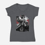 Cop Zombie Hunter-Womens-V-Neck-Tee-rmatix