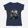 Cop Zombie Hunter-Womens-V-Neck-Tee-rmatix