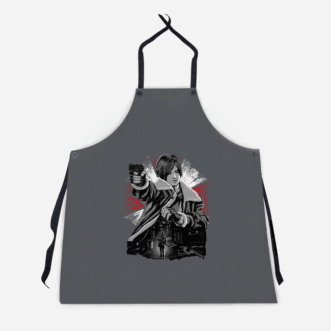 Cop Zombie Hunter-Unisex-Kitchen-Apron-rmatix