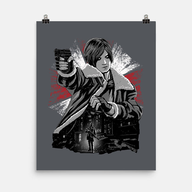 Cop Zombie Hunter-None-Matte-Poster-rmatix