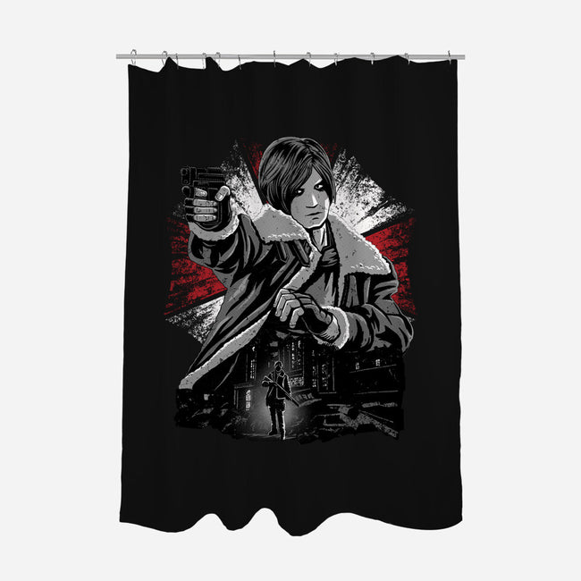 Cop Zombie Hunter-None-Polyester-Shower Curtain-rmatix