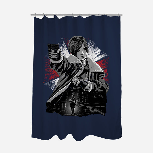 Cop Zombie Hunter-None-Polyester-Shower Curtain-rmatix