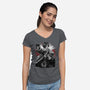 Cop Zombie Hunter-Womens-V-Neck-Tee-rmatix