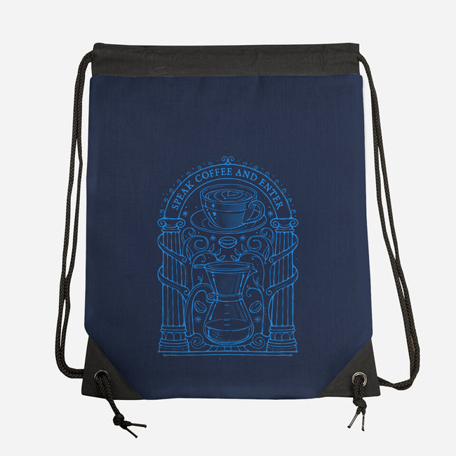 Speak Coffee And Enter-None-Drawstring-Bag-glitchygorilla