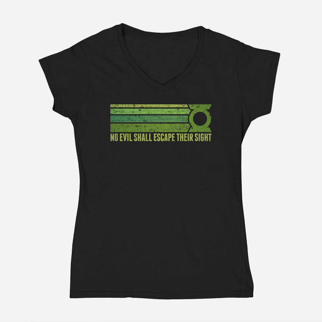No Evil Shall Escape Their Sight-Womens-V-Neck-Tee-kg07
