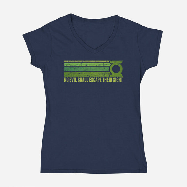 No Evil Shall Escape Their Sight-Womens-V-Neck-Tee-kg07